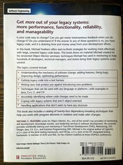 Working Effectively with Legacy Code Michael Feathers 2004 Prentice Hall : Good