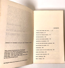A Collection of Essays by George Orwell, 1954 Doubleday, 95¢ on cover, Very good