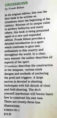 Crossbows by Frank L. Bilson, Hardcover, 1983, Hippocrene Books with 138 Pages
