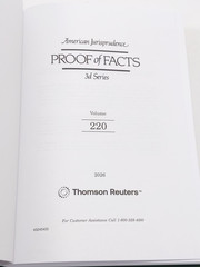 American Jurisprudence Proof of Facts 3d Series 220 POF 3d & General Index Guide