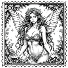 Adult Coloring Pages Antique Stamp Girls 500+ Printable Pages