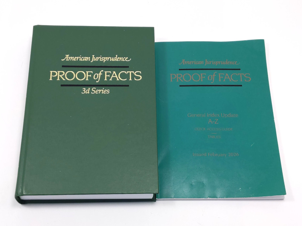 American Jurisprudence Proof of Facts 3d Series 220 POF 3d & General Index Guide