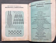 1946 PLYMOUTH DATA BOOK FOR ROPE USER’S USEFUL KNOTS AND HOW TO TIE THEM 31 pgs