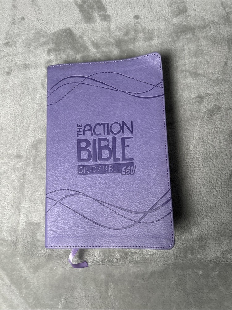 The Action Bible Study Bible ESV – Lavender Premium Edition – VG