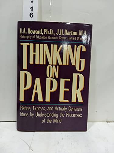 Thinking On Paper – Hardcover By V. A. Howard – GOOD