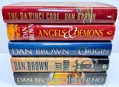 Dan Brown Hardcover Book Lot First Editions Da Vinci Angels Demons Lost Symbol