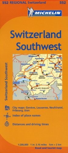 MICHELIN SWITZERLAND: SOUTHWEST MAP 552 (MAPS/REGIONAL **BRAND NEW**