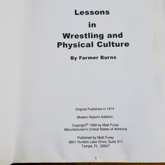 Lessons in Wrestling and Physical Culture Farmer Burns Matt Furey 1999