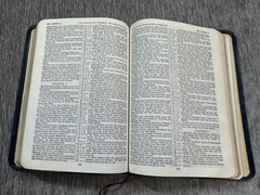 Vintage Holy Bible KJV Oxford Blue Morocco Leather Concordance Pocket Size Silk