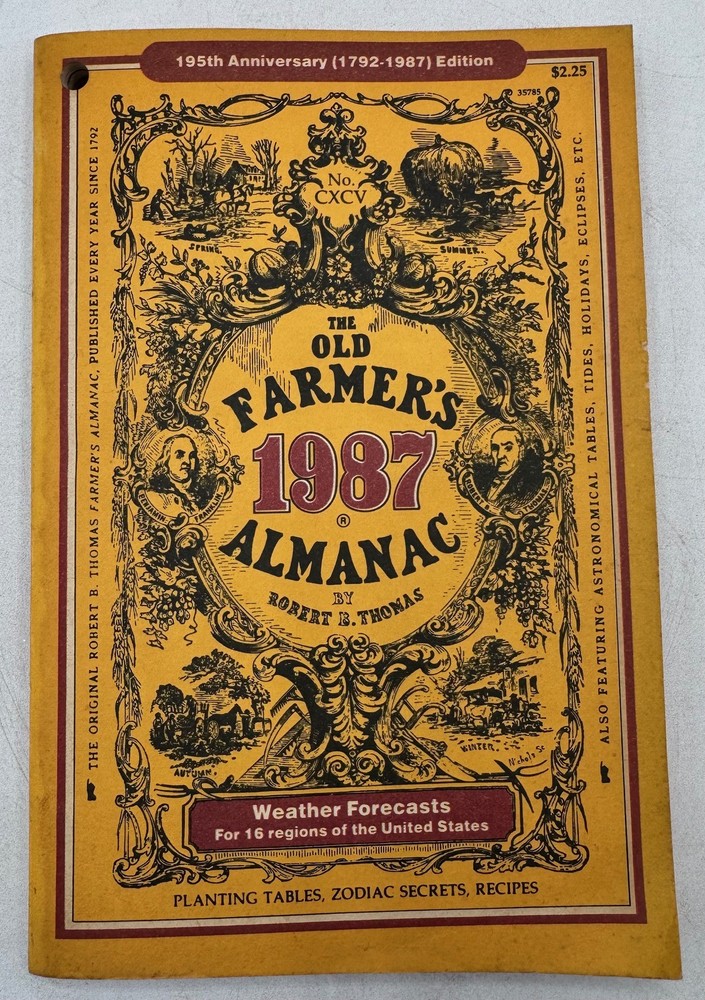 1987 Old Farmer’s Almanac 195th Anniversary Edition Weather Forecasts