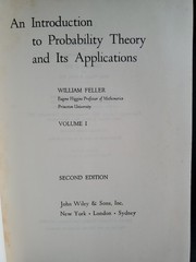 Feller Introduction to Probability Theory Vol 1 2nd Ed 1965 Wiley HC