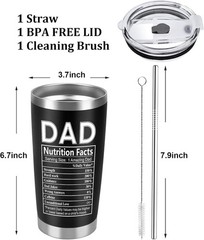Durable 20oz Stainless Steel Tumbler – Birthday Gifts for Dad with Leakproof Cap