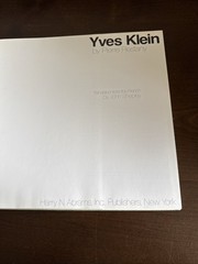 YVES KLEIN By Pierre Restany – Hardcover 1982 Harry N Abrams Inc