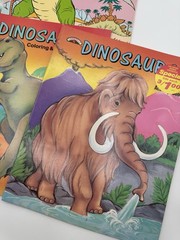 Vintage Lot of 5 DINOSAUR Coloring Books Most Unused But One Has Marks