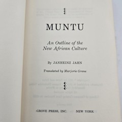 Muntu : New African Culture by Janheinz Jahn 1961 Edition Paperback