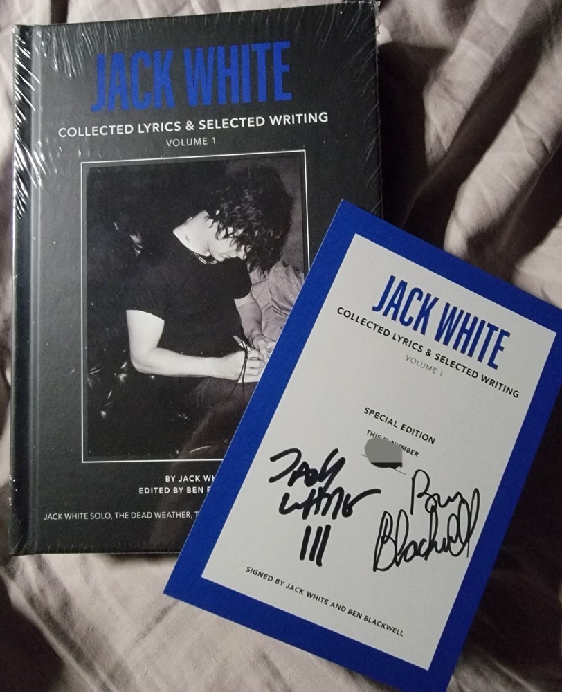 JACK WHITE SIGNED BOOK Collected Lyrics BLACKWELL Stripes Will Pass Psa HOF SNL