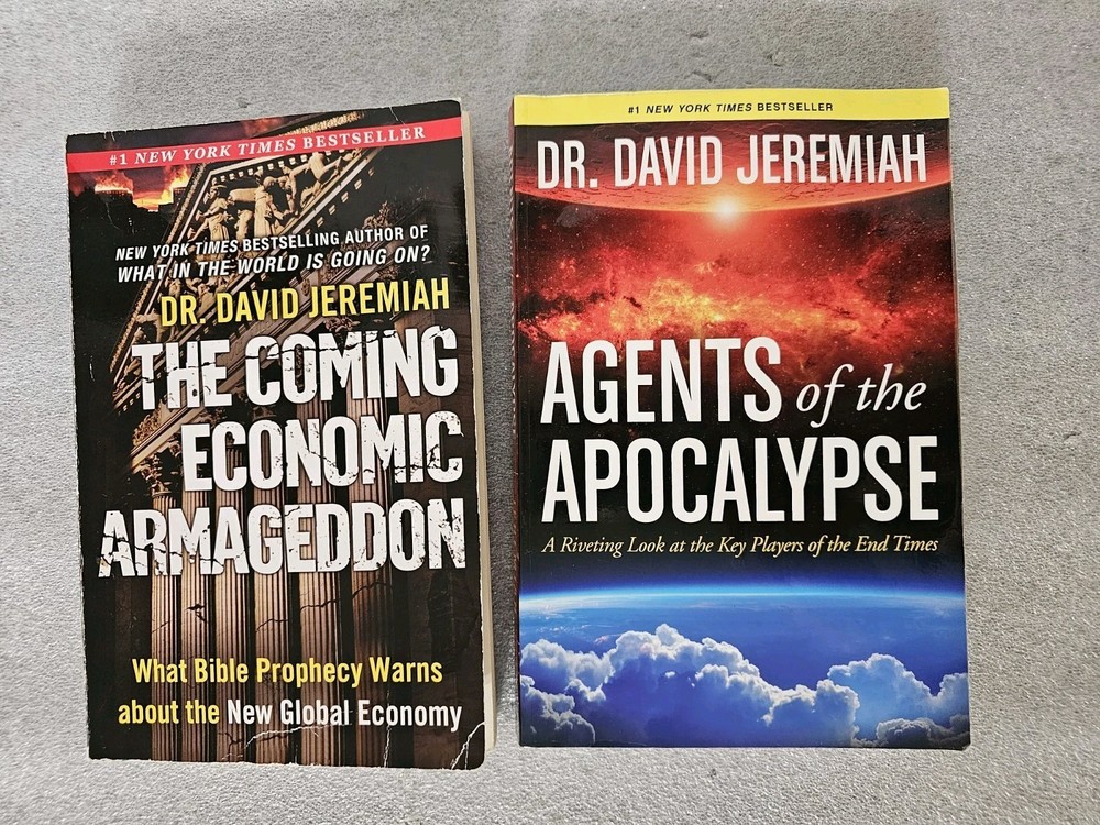 2 Paperback Books by Dr. David Jeremiah, Apocalypse/Armageddon Bible Prophecy