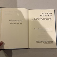 Fine Print References: A Selected Bibliography of Print-Related Literature 1982