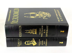 NECRONOMICON & ELDRITCH TALES of H.P. Lovecraft Set of 2 Deluxe Leather Classics