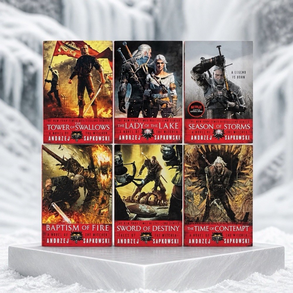 The Witcher 6‑Book Lot by Andrzej Sapkowski Trade Paperback Fantasy Set
