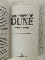 Dune Trilogy Children of Dune Messiah Frank Herbert ACE Books Edition Paperback