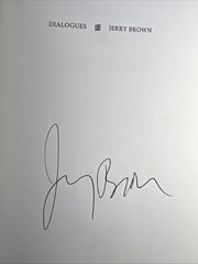 SIGNED Dialogues by Jerry Brown (1999, Paperback) 1st Ed 2nd Pri Autographed