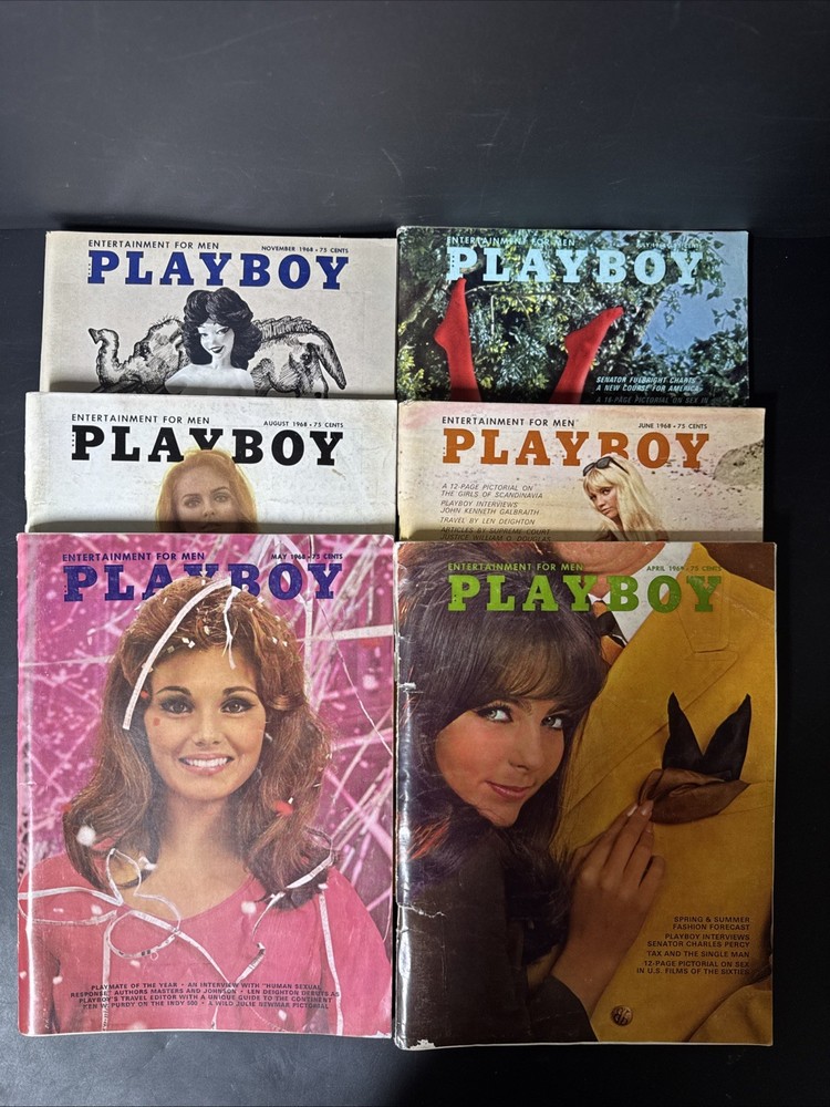 Playboy Magazines/ Lot Of 6 (1968)