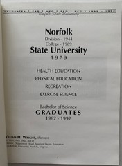 1962 – 1992 NORFOLK STATE UNIVERSITY EXS HED PED REC GRADUATES BOOK 174 PAGES