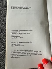 Questions & Answers On Bible Prophesy by Dr. Hilton Sutton 1982 Harrison House P