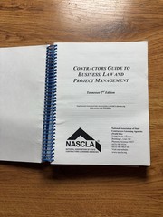 NASCLA Contractor’s Guide to Business, Law and Project Management, Tennessee…