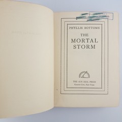 The Mortal Storm By Phyllis Bottome 1938 / 1940 1st Ed HC Ex-library READ!