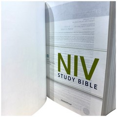 NIV Study Bible by Zondervan 2011 Black Leather with Silver Gilded Edges
