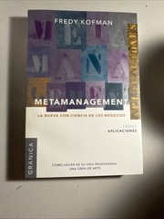 Like New, Metamanagement By F Kofman In Spanish, 2001 Highly Regarded Granica