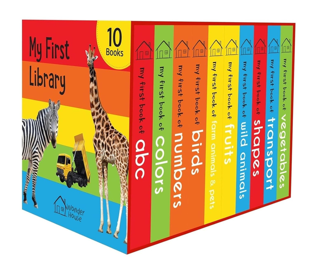 My First Library: Boxset of 10 Board Books for Kids Years 1-2