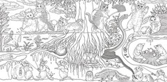 Fairytale Traveling Animals Cat and Friends Coloring Book Japanese New