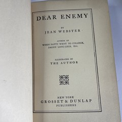 Dear Enemy by Jean Webster Hardcover Book Illustrated Antique 1915