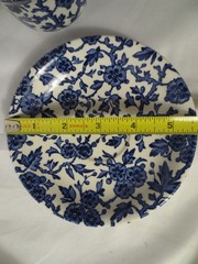 Burleigh Arden Blue Breakfast Cup & Saucer 7oz Staffordshire England Excellent