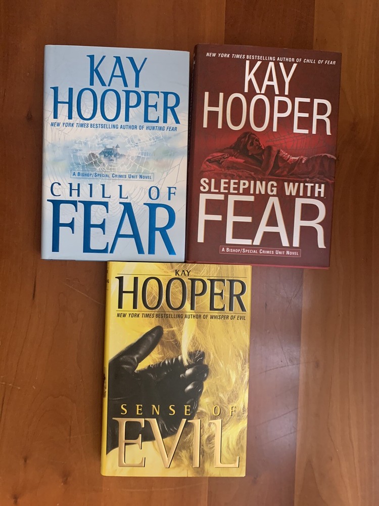 Kay Hooper – 3 Book Lot – Chill of Fear – Sleeping With Evil – Sense of Evil