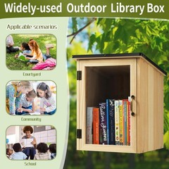 Little Library Box Outdoor, Waterproof Outdoor Library Book Box, Little Wood Cab