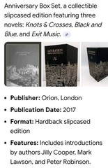 IAN RANKIN REBUS ANNIVERSARY Signed Three Volumes Limited Edition 2017 Box Set