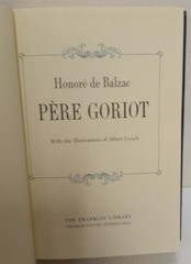Pere Goriot by Honore de Balzac-The Franklin Library Edition-1980