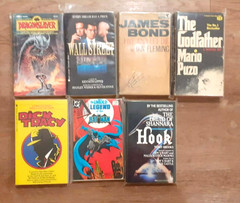 Assorted lot of books based on movie, motion picture Batman, Hook, Dick Tracy