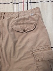 Mens Levi Strauss Cargo Waterless 100% Cotton Shorts 36 Waist (Beige)