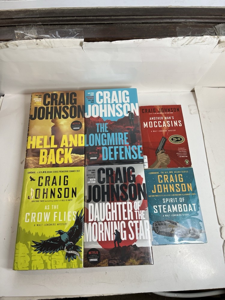 Lot of 6 Craig Johnson Netflix Longmire Mystery Novels Ex-Library HC/PB