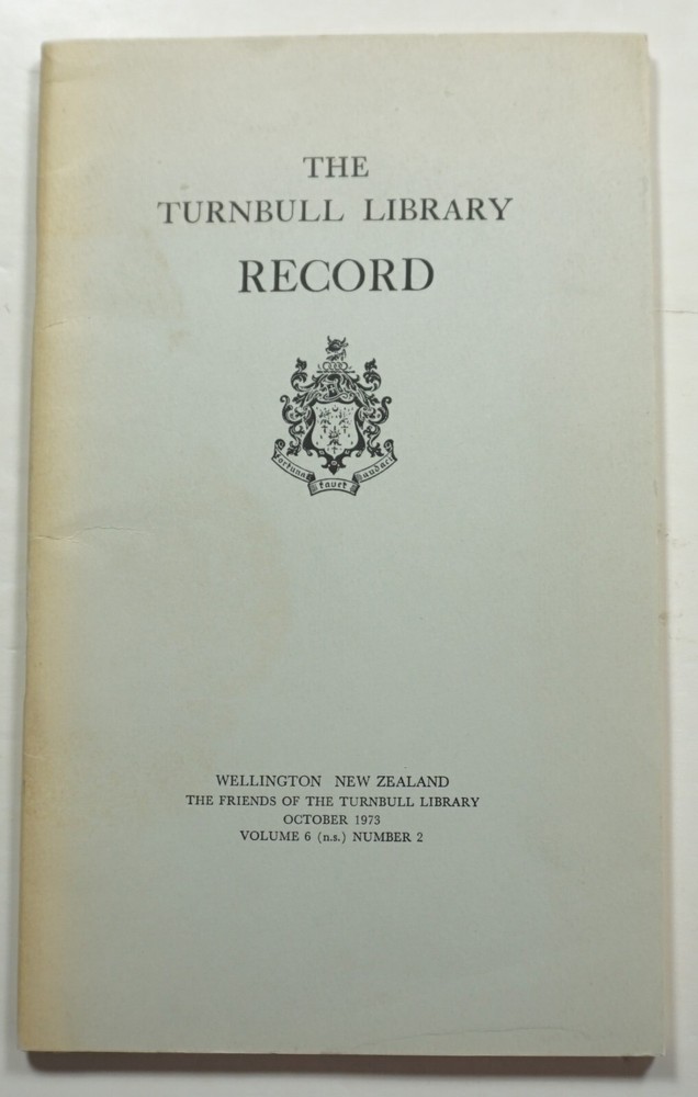 The Turnbull Library Record 10/73 New Zealand History Katherine Mansfield