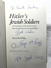 HITLER’S JEWISH SOLDIERS Riggs SIGNED History WW2 Wehrmacht Holocaust BOOK