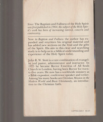 Baptism & Fullness The Work Of The Holy Spirit Today John R W Stott 1978 3rd US