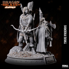 Flint & Tanis DRAGONLANCE diorama @ 15cm High resin 3d printed Dwarf Half Elf