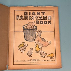1936 Giant Farmyard Coloring Book – Partially Colored – 14 by 11 inches!