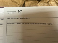 Maintenance Log Book Hardbound 120 Pages Industrial Equipment Record Journal